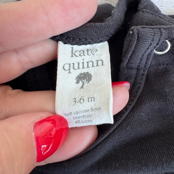 Kate Quinn Organics Set of 2‎ Newborn Bodysuits Snap Bamboo Cotton Black Floral - Picture 10 of 12